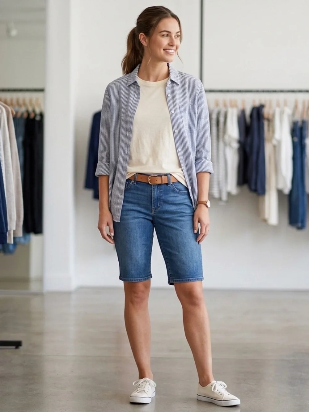 GAP Blue Denim 9” Bermuda Shorts, size 29.